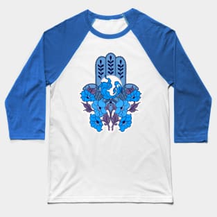 Hamsa Koi (Blue) Baseball T-Shirt